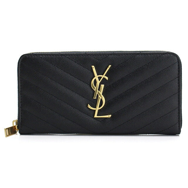 サンローラン 長財布ラウンドファスナー レディース ブランド SAINT LAURENT MONOGRAM MATELASSE レザー 358094 ブラック YSL358094011