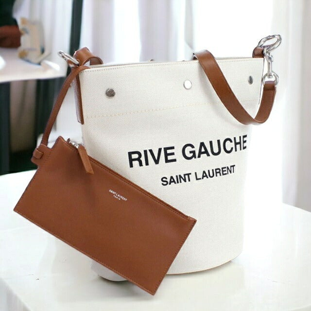 サンローラン 斜め掛けショルダーバッグ レディース リネン100% イタリア 669299 ホワイト系 バッグ YSL669299011