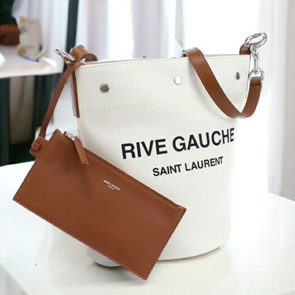 サンローラン 斜め掛けショルダーバッグ レディース リネン100% イタリア 669299 ホワイト系 バッグ YSL669299011