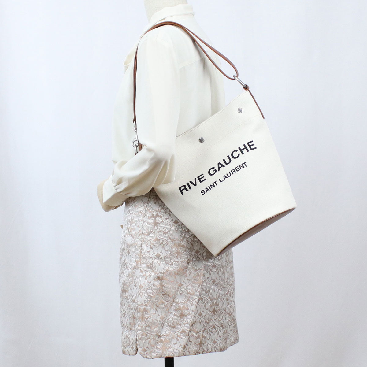 サンローラン 斜め掛けショルダーバッグ レディース リネン100% イタリア 669299 ホワイト系 バッグ YSL669299011