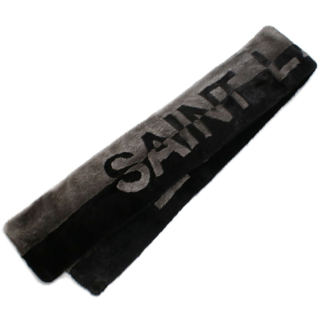 サンローラン マフラー メンズ ミンクファー100% イタリア 669859 ブラック グレー系 小物 YSL669859011