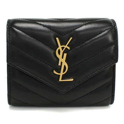サンローラン 三折財布小銭入付き レディース ブランド SAINT LAURENT レザー イタリア 692061 ブラック 財布 YSL692061021