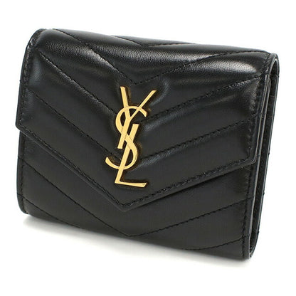 サンローラン 三折財布小銭入付き レディース ブランド SAINT LAURENT レザー イタリア 692061 ブラック 財布 YSL692061021