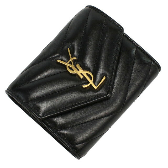 サンローラン 三折財布小銭入付き レディース ブランド SAINT LAURENT レザー イタリア 692061 ブラック 財布 YSL692061021