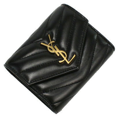サンローラン 三折財布小銭入付き レディース ブランド SAINT LAURENT レザー イタリア 692061 ブラック 財布 YSL692061021