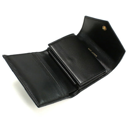 サンローラン 三折財布小銭入付き レディース ブランド SAINT LAURENT レザー イタリア 692061 ブラック 財布 YSL692061021
