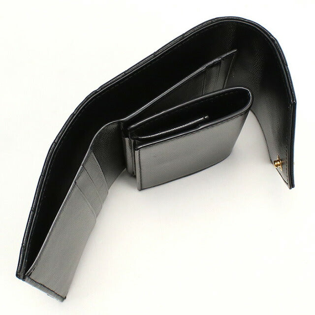 サンローラン 三折財布小銭入付き レディース ブランド SAINT LAURENT レザー イタリア 692061 ブラック 財布 YSL692061021