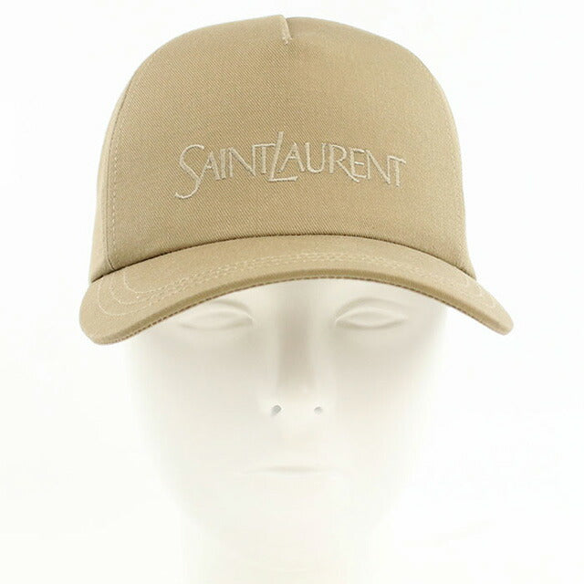 YSL ベージュキャップ 調整可能 男女兼用 サンローラン キャップ ユニセックス ブランド SAINT LAURENT