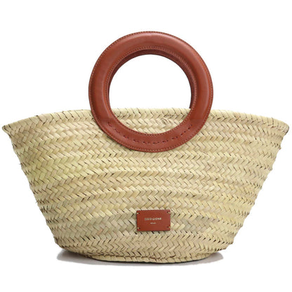 ゼウスディオーネ カゴバッグ レディース ラフィア/ストロー/レザー ギリシャ ACBA284 TABACO ベージュ系 バッグ ZEDACBA284011