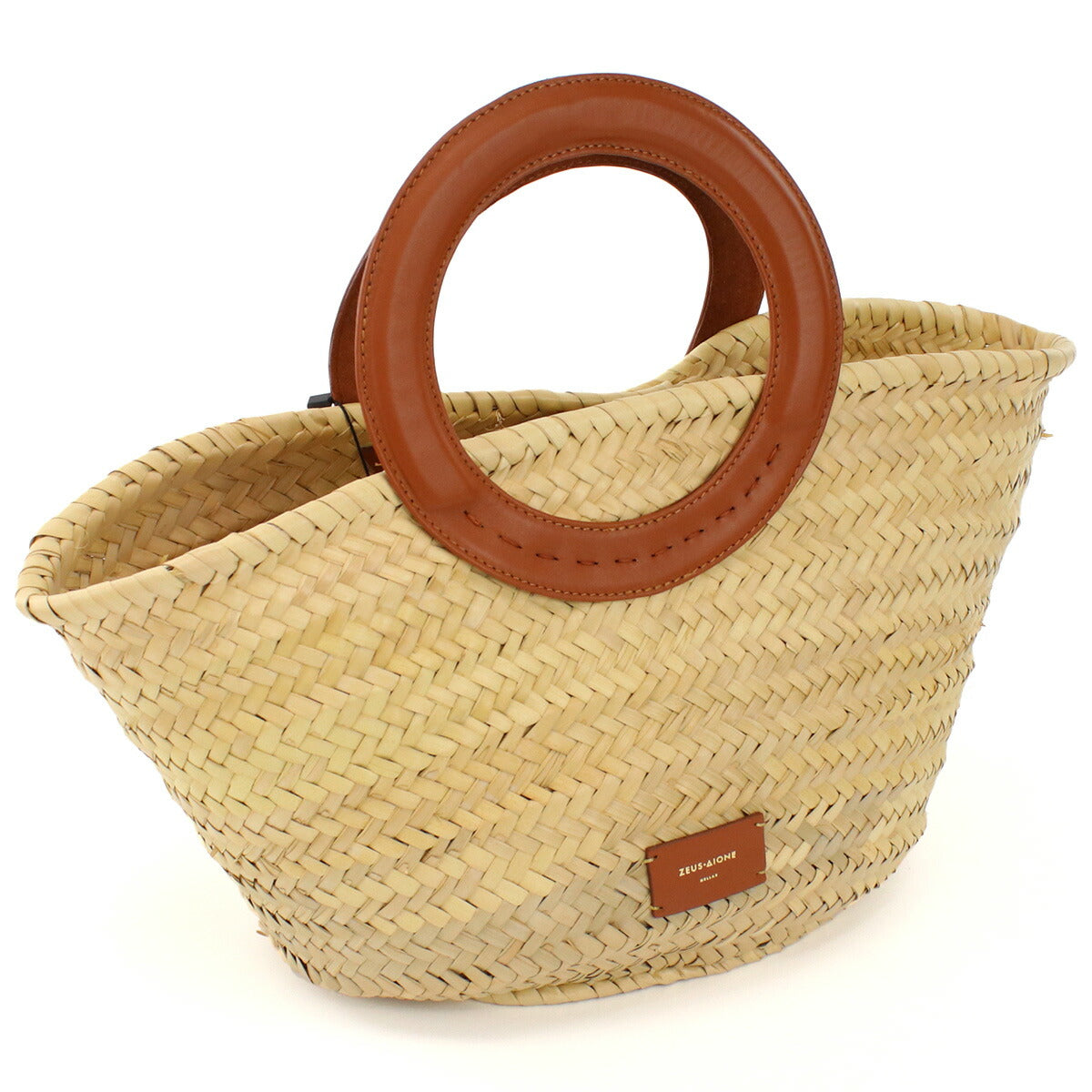 ゼウスディオーネ カゴバッグ レディース ラフィア/ストロー/レザー ギリシャ ACBA284 TABACO ベージュ系 バッグ ZEDACBA284011