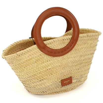 ゼウスディオーネ カゴバッグ レディース ラフィア/ストロー/レザー ギリシャ ACBA284 TABACO ベージュ系 バッグ ZEDACBA284011
