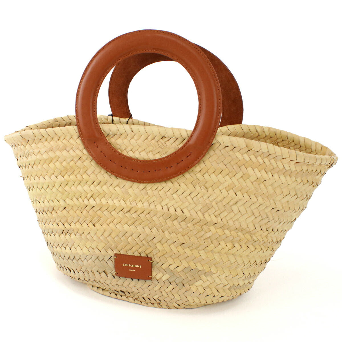 ゼウスディオーネ カゴバッグ レディース ラフィア/ストロー/レザー ギリシャ ACBA284 TABACO ベージュ系 バッグ ZEDACBA284011