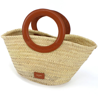 ゼウスディオーネ カゴバッグ レディース ラフィア/ストロー/レザー ギリシャ ACBA284 TABACO ベージュ系 バッグ ZEDACBA284011