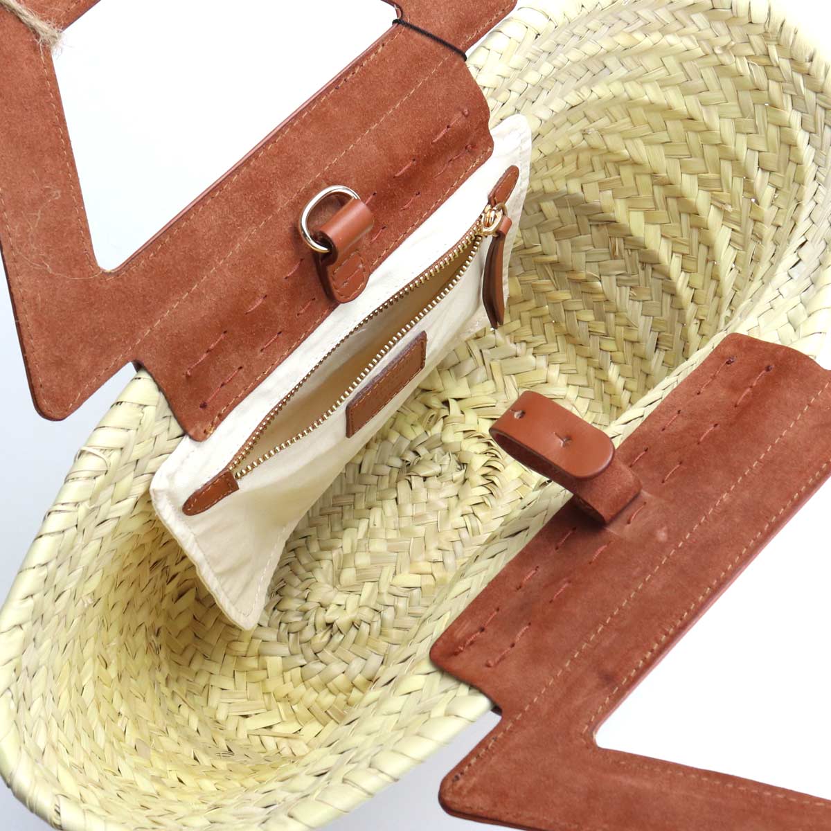 ゼウスディオーネ カゴバッグ レディース ラフィア/ストロー/レザー ギリシャ ACBA426 TABACO ベージュ系 バッグ ZEDACBA426021