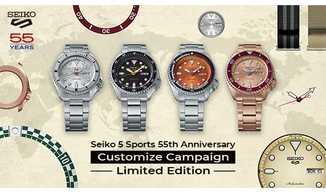 セイコー5 スポーツ 55周年記念 カスタマイズキャンペーン 自動巻き 腕時計 メンズ 限定モデル Seiko 5 Sports SBSA216  アナログ ピンクゴールド 日本製