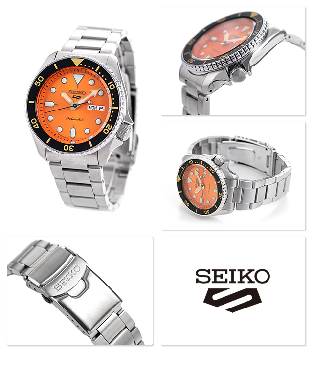 セイコー5 スポーツ 日本製 自動巻き 流通限定モデル メンズ 腕時計 SBSA009 SKX Seiko 5 Sports スポーツ オレンジ