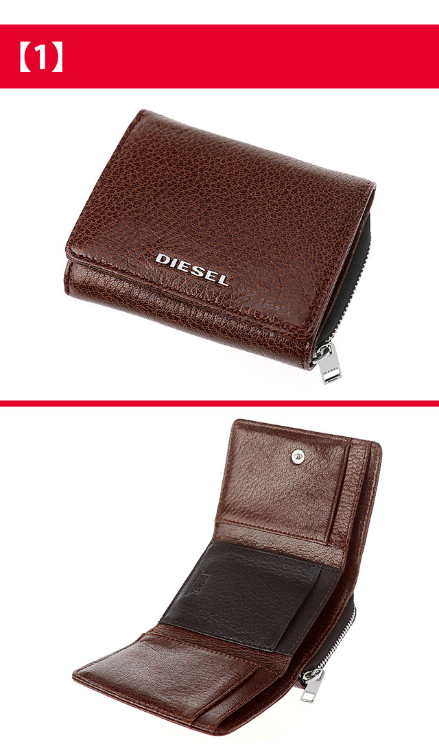 (ディーゼル) DIESEL レディース レザー 三つ折り ミニ財布ファッション小物