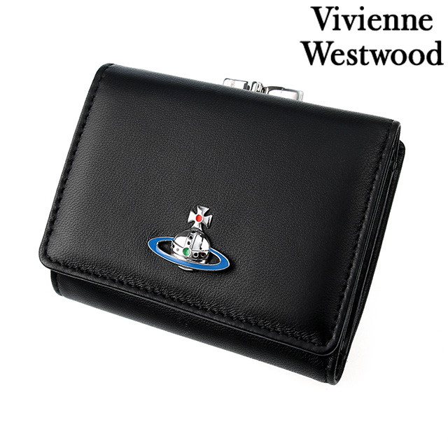 ヴィヴィアン ウエストウッド 財布 三つ折り財布 ユニセックス メンズ レディース がま口 小銭入れ Vivienne Westwood  51010018 L001L N403 ブラック