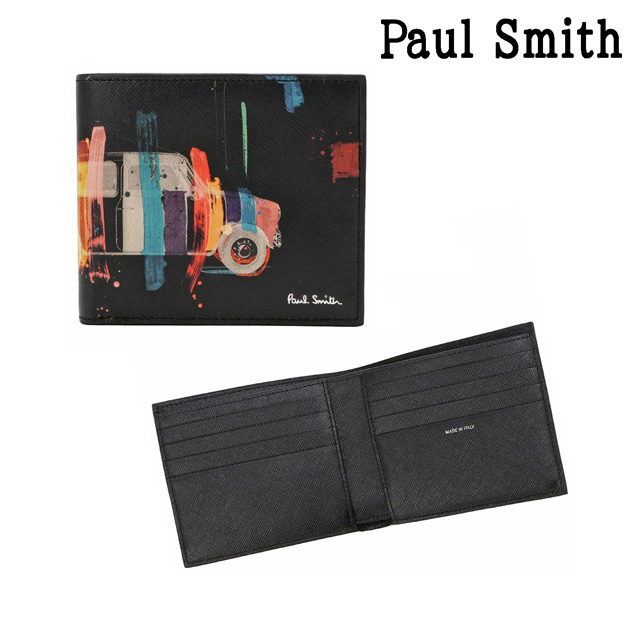 【新作】【新品未使用】ポールスミス　二つ折り財布　ミニクーパー小物